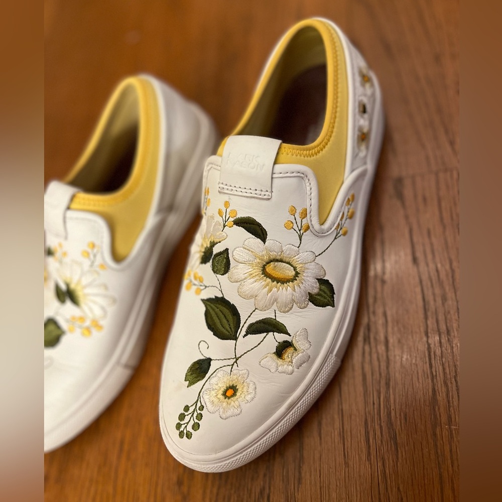 Mark Nason White & Yellow Floral Slip-On Sneakers